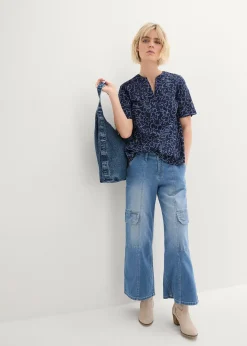 bonprix Blouse longue 100% coton|Femme Chemisiers