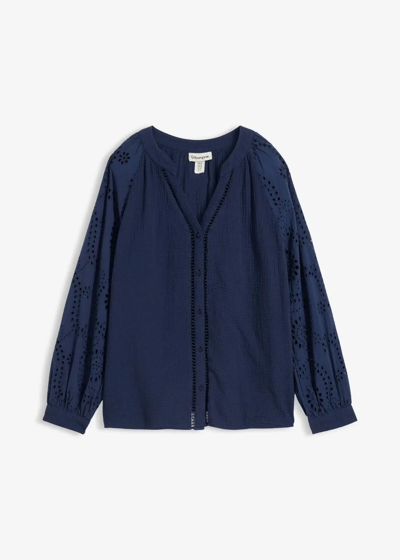 Femme bonprix Chemisiers|Blouse longue en gaze de coton légère