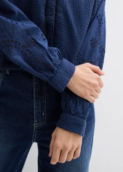 Femme bonprix Chemisiers|Blouse longue en gaze de coton légère