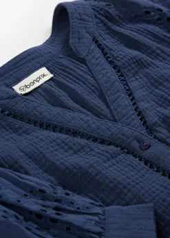 Femme bonprix Chemisiers|Blouse longue en gaze de coton légère