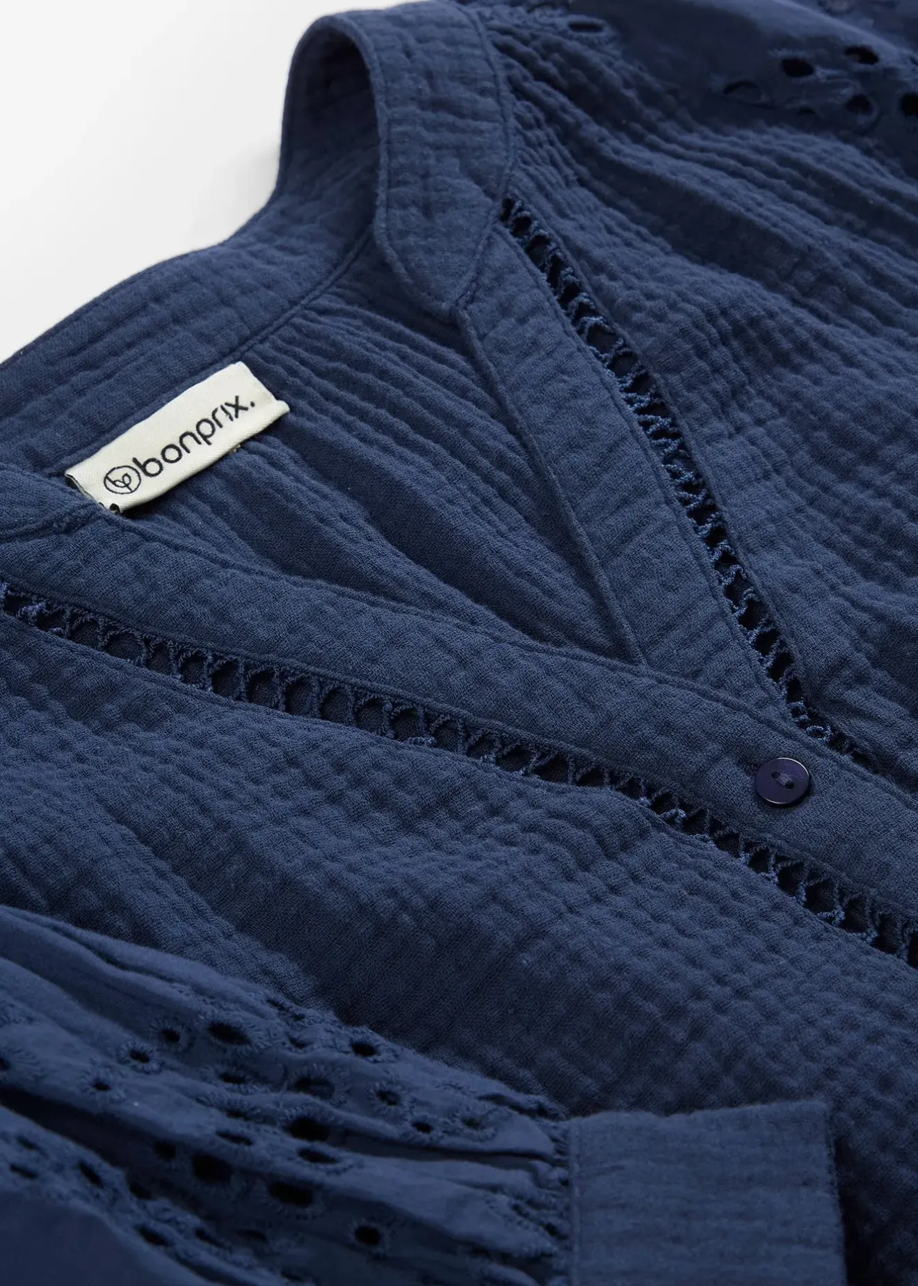 Femme bonprix Chemisiers|Blouse longue en gaze de coton légère