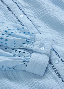 bonprix Blouse longue en gaze de coton légère|Femme Chemisiers