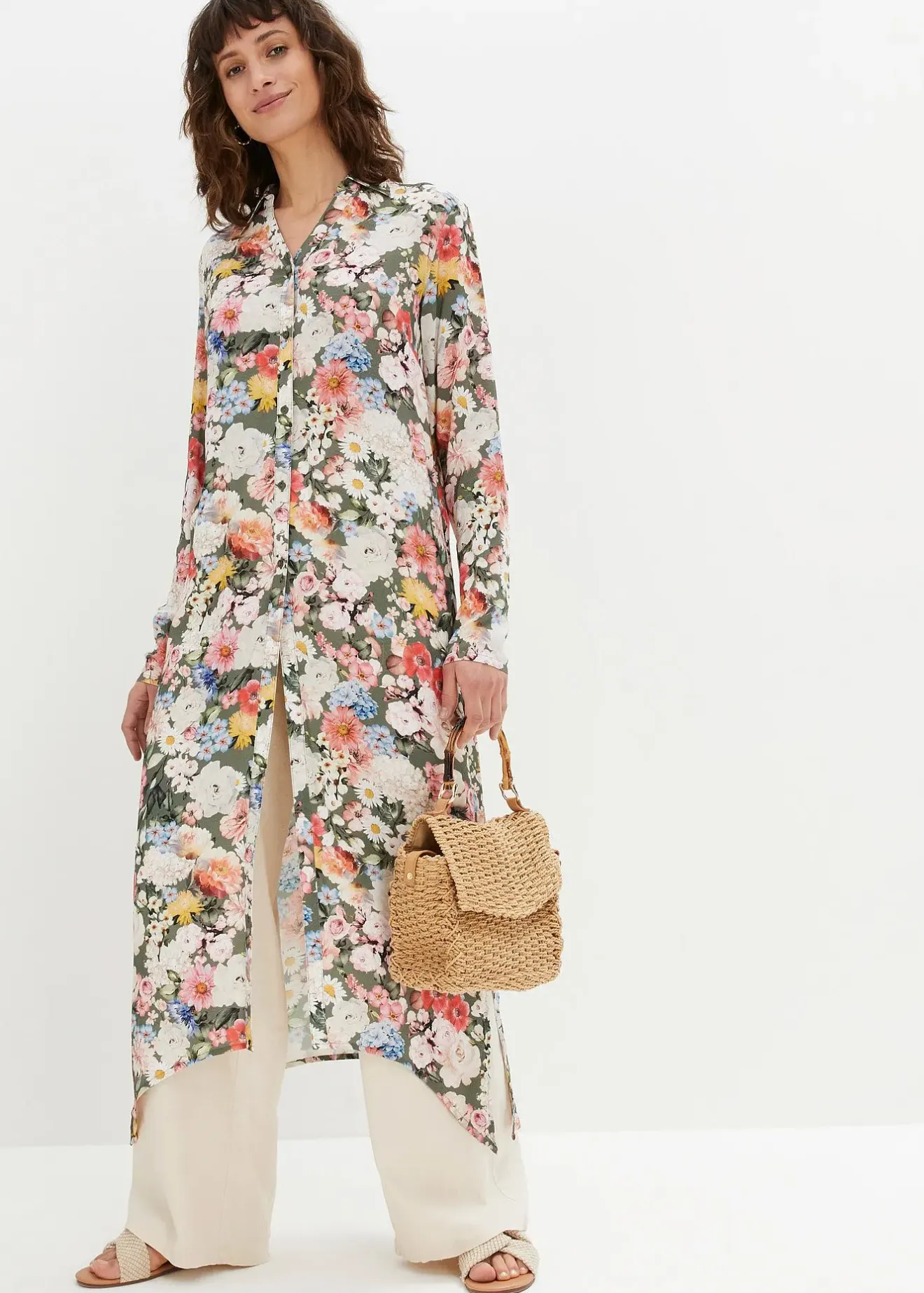 bonprix Blouse longue en viscose fluide|Femme Chemisiers