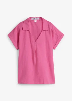 Femme bonprix Chemisiers|Blouse longue et légère en lin mélangé