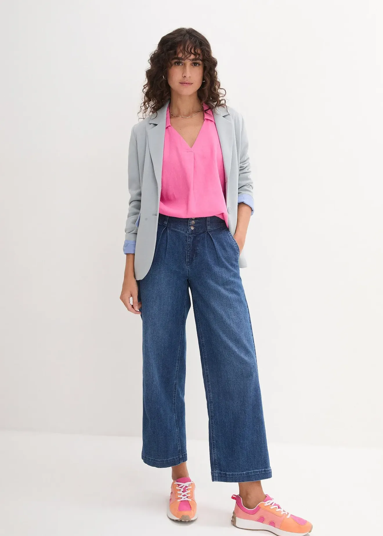 Femme bonprix Chemisiers|Blouse longue et légère en lin mélangé