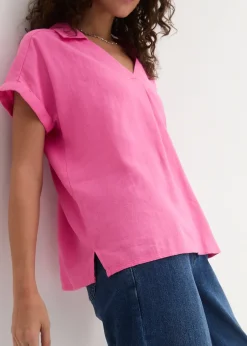 Femme bonprix Chemisiers|Blouse longue et légère en lin mélangé