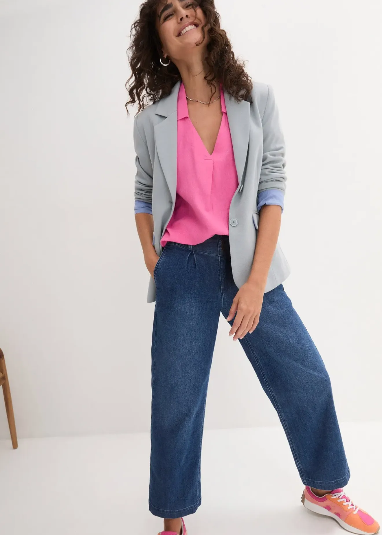 Femme bonprix Chemisiers|Blouse longue et légère en lin mélangé