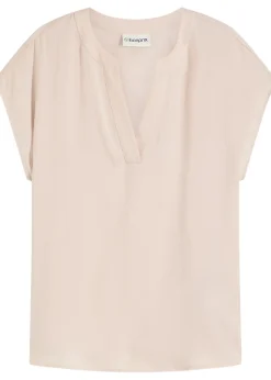 Femme bonprix Chemisiers|Blouse manches courtes ample en satin avec épaules descendues