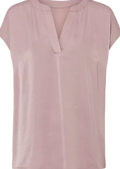 bonprix Blouse manches courtes ample en satin avec épaules descendues|Femme Chemisiers