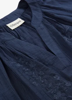 bonprix Blouse manches courtes, effet froissé|Femme Chemisiers