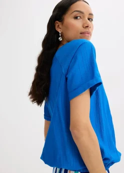 Femme bonprix Chemisiers|Blouse manches courtes en viscose mélangée