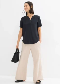 bonprix Blouse manches courtes en viscose mélangée|Femme Chemisiers