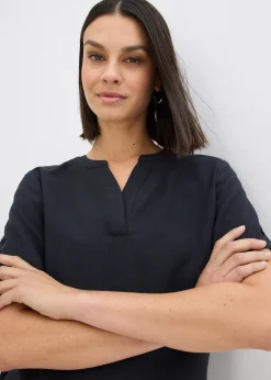 bonprix Blouse manches courtes en viscose mélangée|Femme Chemisiers