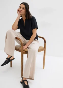 bonprix Blouse manches courtes en viscose mélangée|Femme Chemisiers