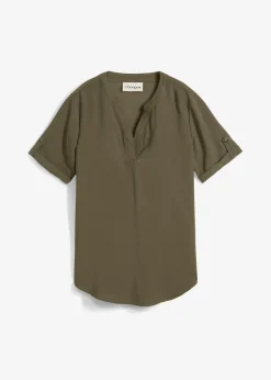Femme bonprix Chemisiers|Blouse manches courtes en viscose mélangée