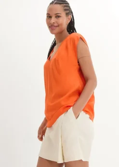 bonprix Blouse manches courtes en viscose fluide|Femme Chemisiers