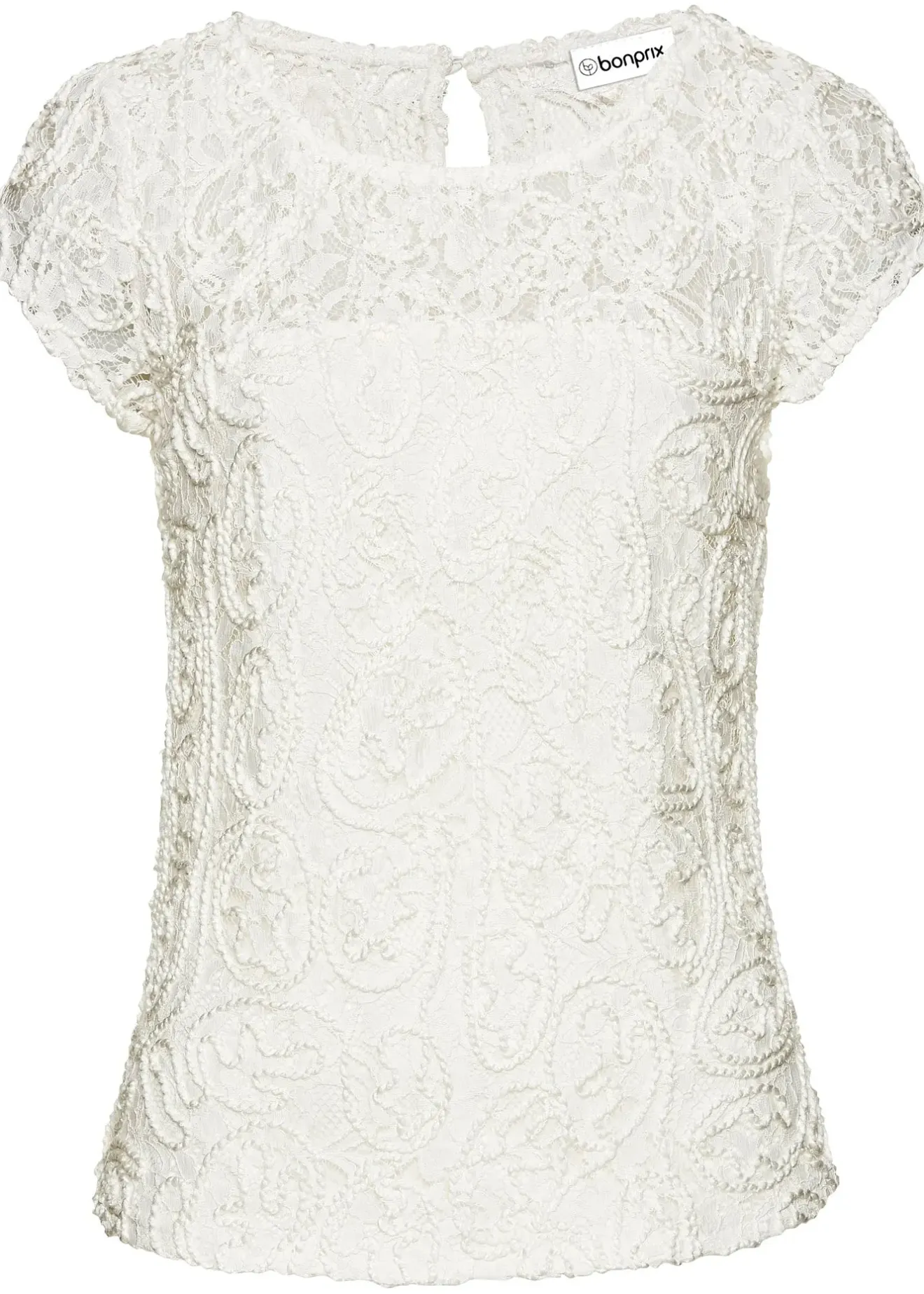 bonprix Blouse manches courtes en dentelle|Femme Chemisiers