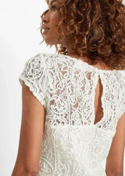 bonprix Blouse manches courtes en dentelle|Femme Chemisiers