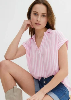 bonprix Blouse manches courtes en viscose fluide|Femme Chemisiers