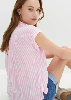 bonprix Blouse manches courtes en viscose fluide|Femme Chemisiers