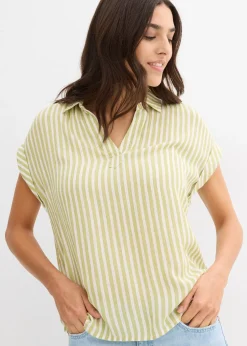 bonprix Blouse manches courtes en viscose fluide|Femme Chemisiers