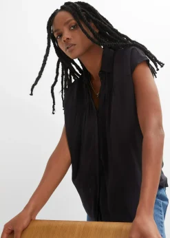 bonprix Blouse manches courtes oversized|Femme Chemisiers