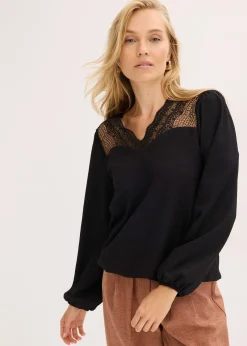 bonprix Blouse manches longues|Femme T-Shirts & Tops