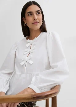 bonprix Blouse ornée de nœuds|Femme Chemisiers