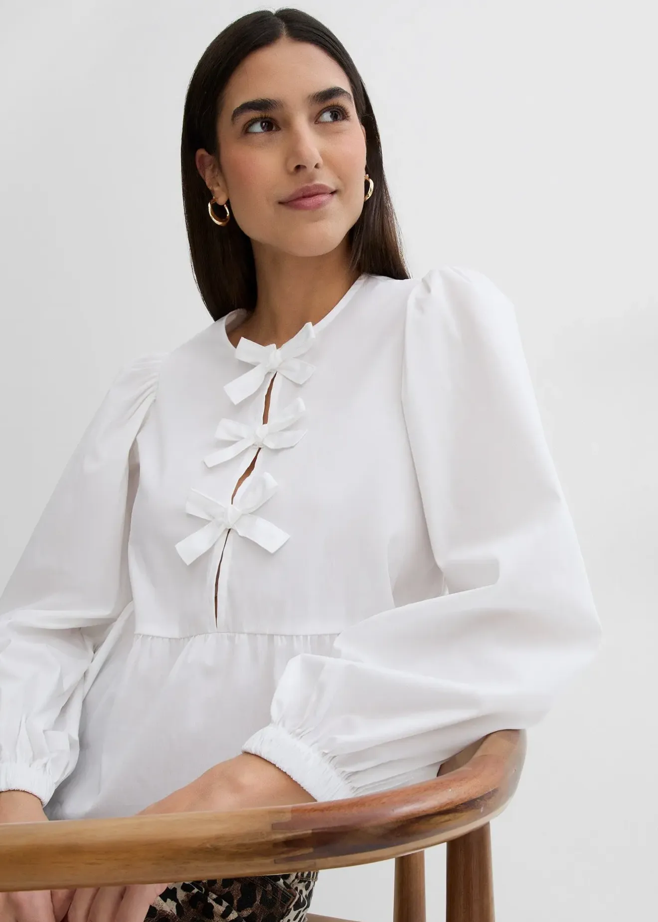 bonprix Blouse ornée de nœuds|Femme Chemisiers
