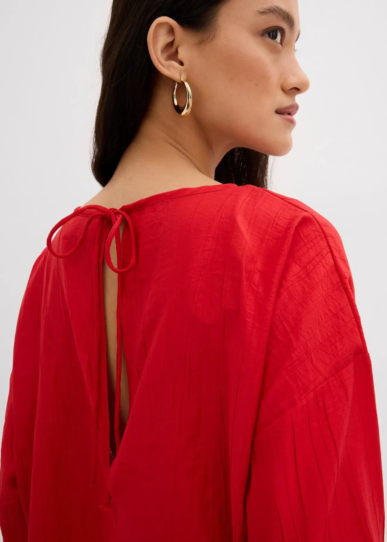 bonprix Blouse oversize en crépon de viscose mélangée|Femme Deux Pièces & Ensembles|Chemisiers