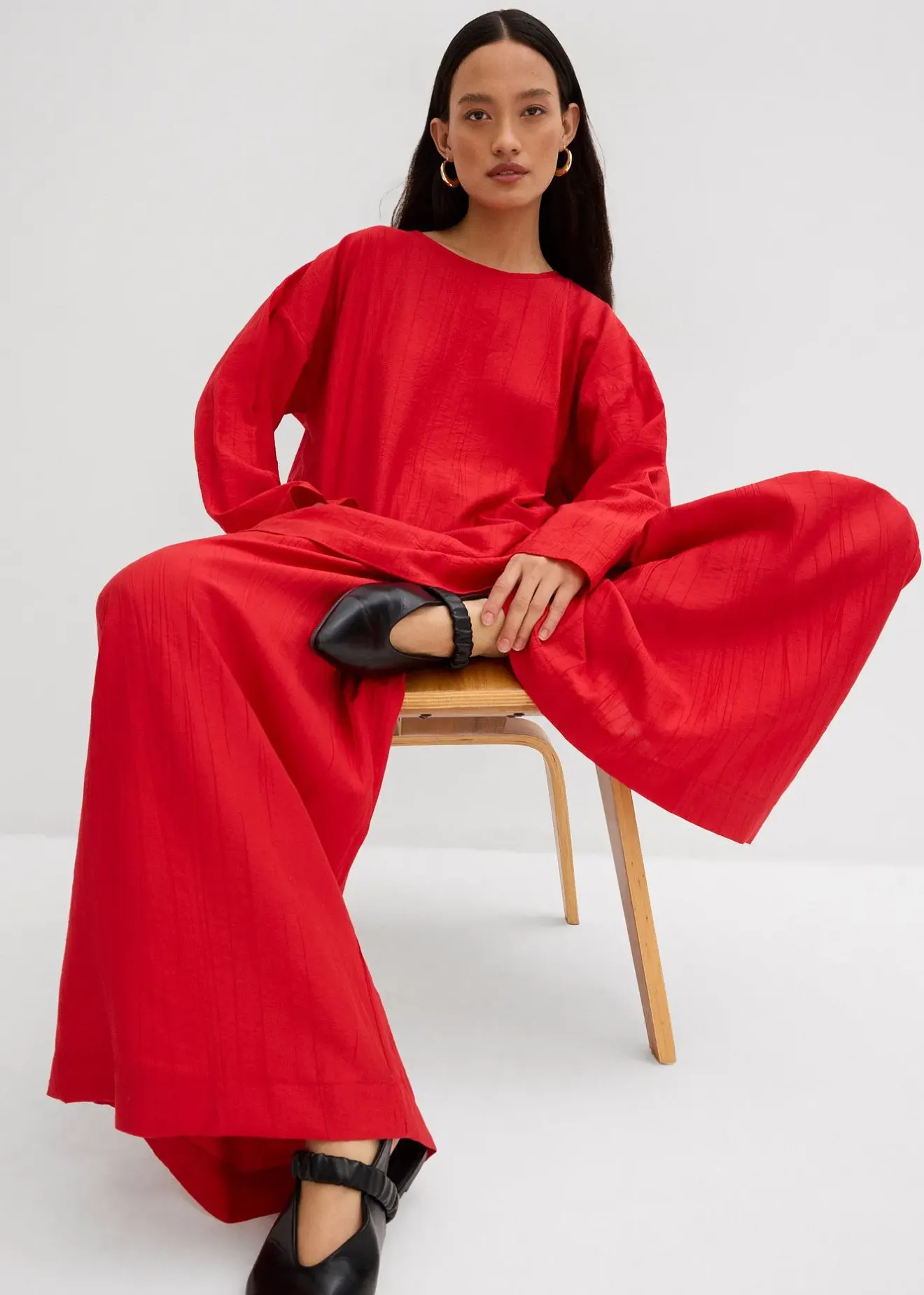 bonprix Blouse oversize en crépon de viscose mélangée|Femme Deux Pièces & Ensembles|Chemisiers