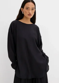 Femme bonprix Deux Pièces & Ensembles|Chemisiers|Blouse oversize en crépon de viscose mélangée