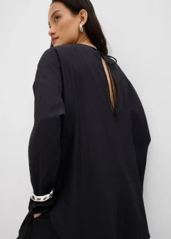 Femme bonprix Deux Pièces & Ensembles|Chemisiers|Blouse oversize en crépon de viscose mélangée