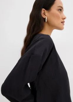 Femme bonprix Deux Pièces & Ensembles|Chemisiers|Blouse oversize en crépon de viscose mélangée