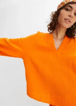Femme bonprix Chemisiers|Blouse oversize en gaze de coton