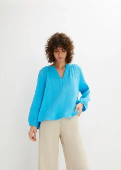 Femme bonprix Chemisiers|Blouse oversize en gaze de coton