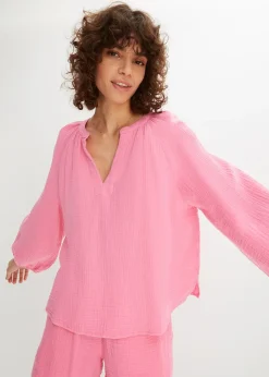 Femme bonprix Chemisiers|Blouse oversize en gaze de coton