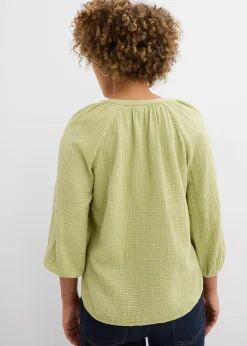 bonprix Blouse oversize en gaze de coton|Femme Chemisiers