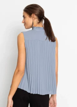 bonprix Blouse plissée sans manches|Femme Chemisiers|T-Shirts & Tops