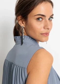 bonprix Blouse plissée sans manches|Femme Chemisiers|T-Shirts & Tops