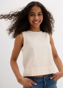 bonprix Blouse sans manches en lin mélangé rafraîchissant|Enfant Vêtements Enfant|Filles 9-16 Ans·T-Shirts & Chemisiers