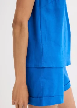 bonprix Blouse sans manches en lin mélangé|Femme Chemisiers|T-Shirts & Tops