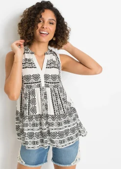 bonprix Blouse sans manches en viscose douce|Femme Chemisiers|T-Shirts & Tops