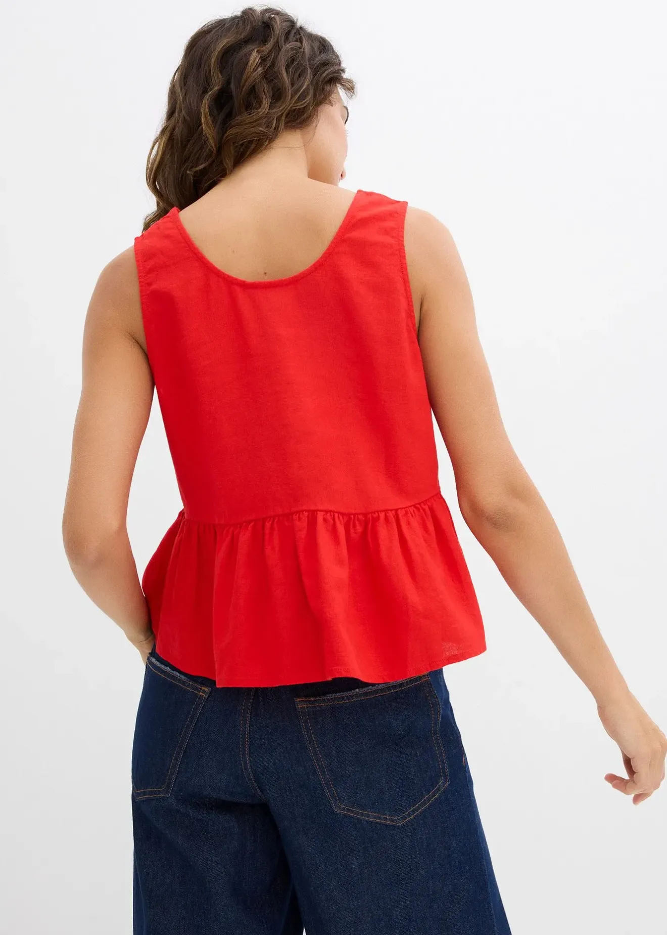 bonprix Blouse sans manches légère en lin mélangé|Femme Chemisiers|T-Shirts & Tops