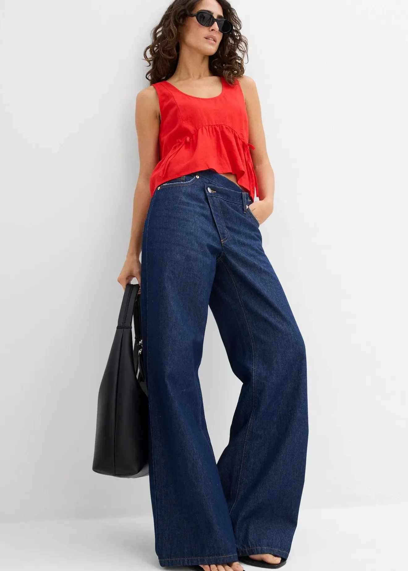 bonprix Blouse sans manches légère en lin mélangé|Femme Chemisiers|T-Shirts & Tops