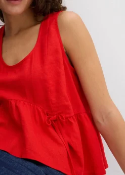 bonprix Blouse sans manches légère en lin mélangé|Femme Chemisiers|T-Shirts & Tops