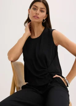 bonprix Blouse sans manches nouée sur le côté|Femme Chemisiers|T-Shirts & Tops