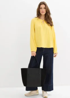 bonprix Blouse T-shirt en gaze de coton|Femme Chemisiers