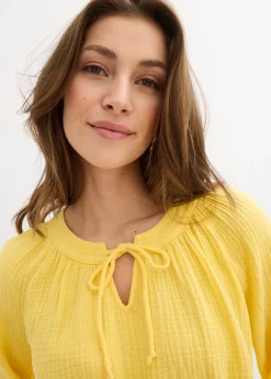 bonprix Blouse T-shirt en gaze de coton|Femme Chemisiers