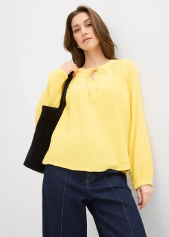 bonprix Blouse T-shirt en gaze de coton|Femme Chemisiers